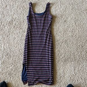 Red white and blue striped maxi dress size small